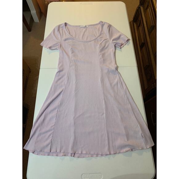 Vans Pink Oh Snap Rib Flare Scoop Neck Skater Dress Size Medium - Picture 8 of 10